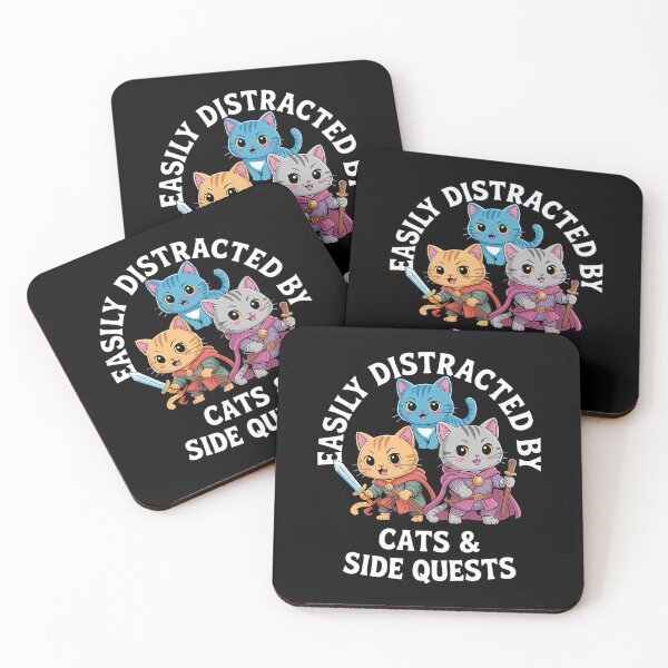 Item preview, Funny Distracted By Cats And Side Quests 59 designed and sold by haonampho.