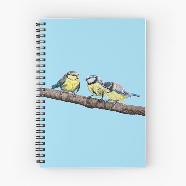 Item preview, Blue Tits sitting on a branch - twittering birds designed and sold by IslesArt.