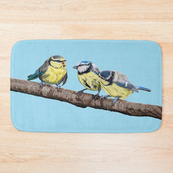 Item preview, Blue Tits sitting on a branch - twittering birds designed and sold by IslesArt.