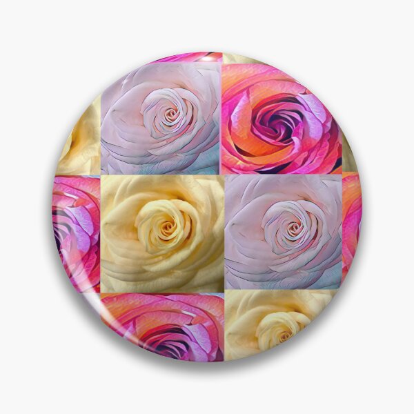 Item preview, Pastel Rose Grid Collage – Vibrant Pink, Cream & Magenta Rose Pattern designed and sold by BalkanBloomArt.