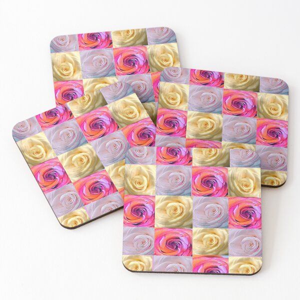 Item preview, Pastel Rose Grid Collage – Vibrant Pink, Cream & Magenta Rose Pattern designed and sold by BalkanBloom.