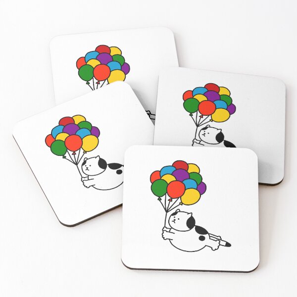 Item preview, a flying Cat with balloons designed and sold by superbaechoo.