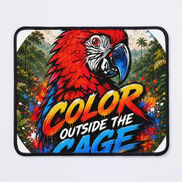 Item preview, Color Outside the Cage – Red Macaw designed and sold by SidneiSampaioStudio.