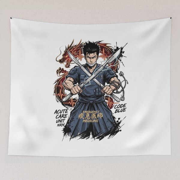 Item preview, Anime Emergency Medicine Surgeon Scalpel Blade Dragon ECG Aesthetic designed and sold by Animer-art1.