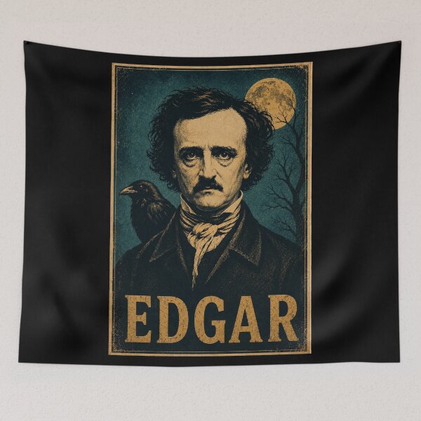 Item preview, Edgar Allan Poe Vintage Raven Gothic Portrait designed and sold by ValentinaHramov.