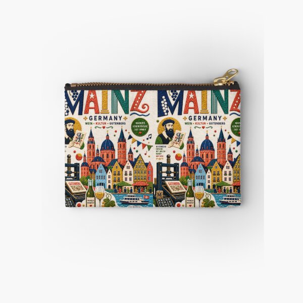 Item preview, Mainz Germany Embroidered Travel Art | Gutenberg City Cathedral Rhine River Souvenir Illustration designed and sold by Witsprings.