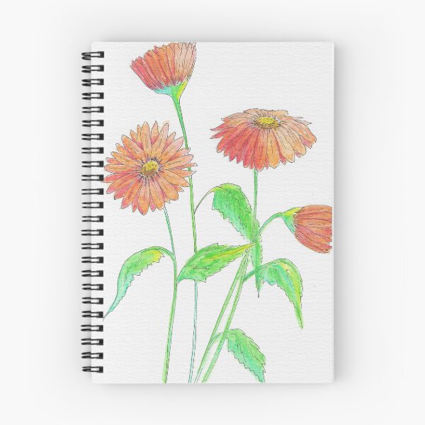 Item preview, Hand Drawn Orange Daisies designed and sold by MyCuriousMagpie.