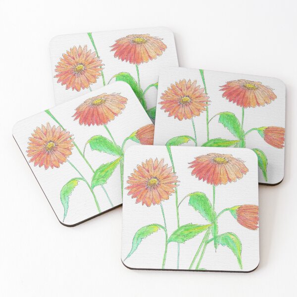 Item preview, Hand Drawn Orange Daisies designed and sold by MyCuriousMagpie.
