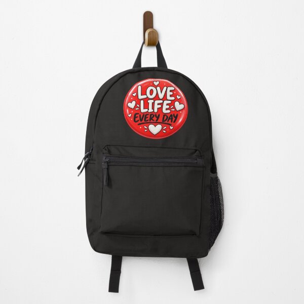 Item preview, Love Life Everyday - Retro Love Badge with Hearts designed and sold by CzipipitoStudio.