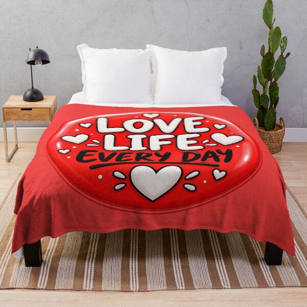 Item preview, Love Life Everyday - Retro Love Badge with Hearts designed and sold by CzipipitoStudio.