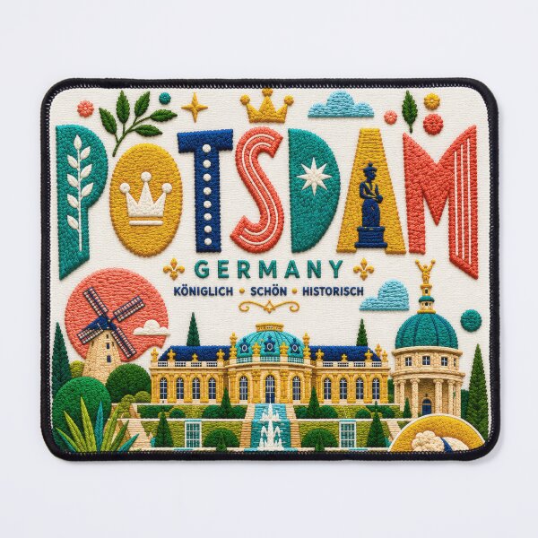 Item preview, Potsdam Germany Sanssouci Palace Embroidered Travel Illustration designed and sold by Witsprings.