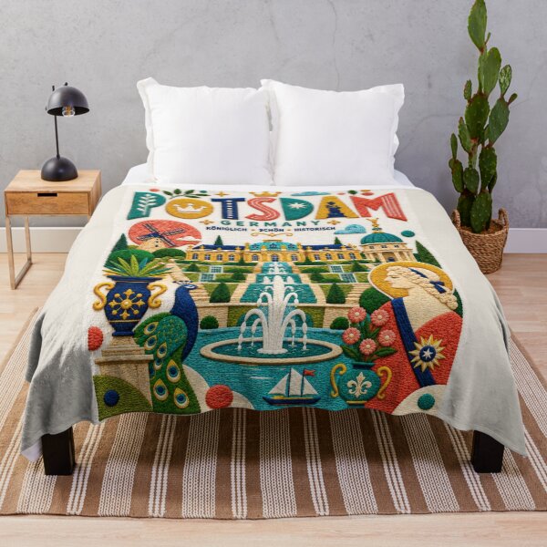 Item preview, Potsdam Germany Sanssouci Palace Embroidered Travel Illustration designed and sold by Witsprings.