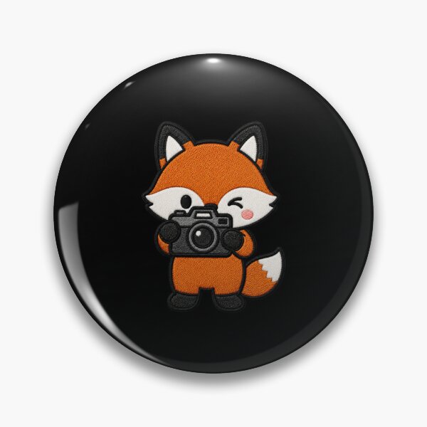 Item preview, Cute Fox Taking Photos Kawaii Embroidery Patch designed and sold by ColorSplash123.