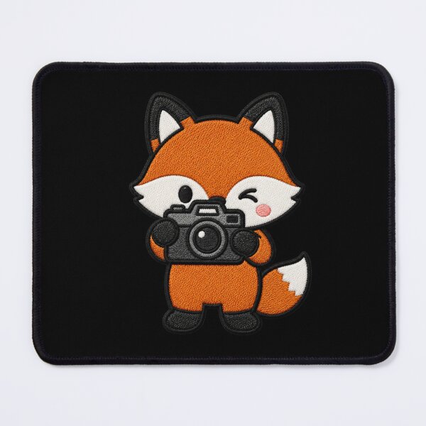 Item preview, Cute Fox Taking Photos Kawaii Embroidery Patch designed and sold by ColorSplash123.
