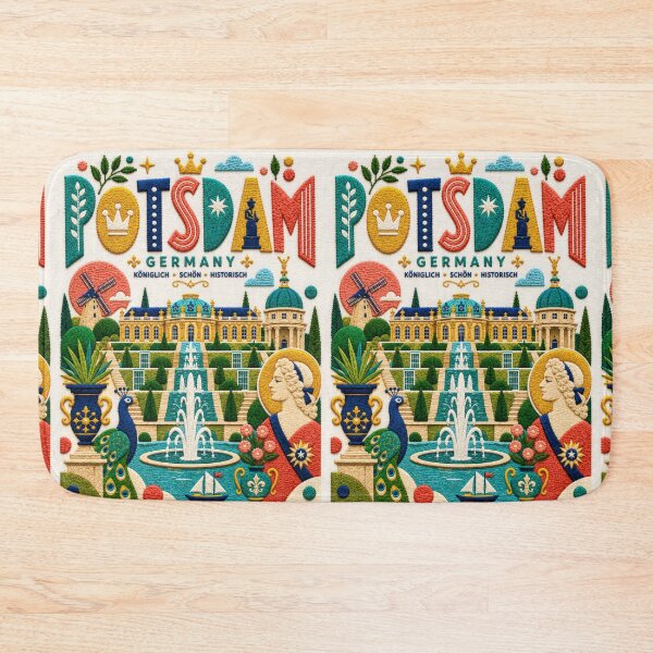 Item preview, Potsdam Germany Sanssouci Palace Embroidered Travel Illustration designed and sold by Witsprings.