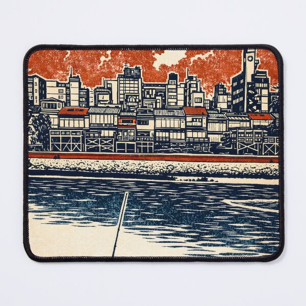 Item preview, Kyoto Riverside – Japan Linocut Print designed and sold by JAPANCE STUDIO.