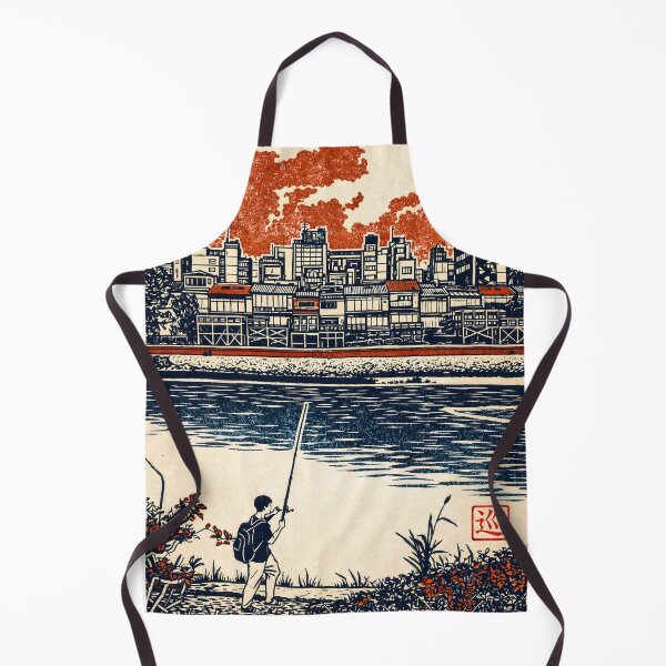 Item preview, Kyoto Riverside – Japan Linocut Print designed and sold by JAPANCE STUDIO.