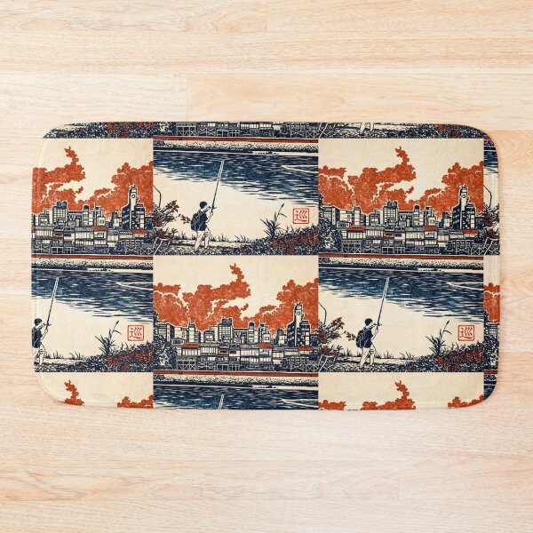 Item preview, Kyoto Riverside – Japan Linocut Print designed and sold by JAPANCE STUDIO.