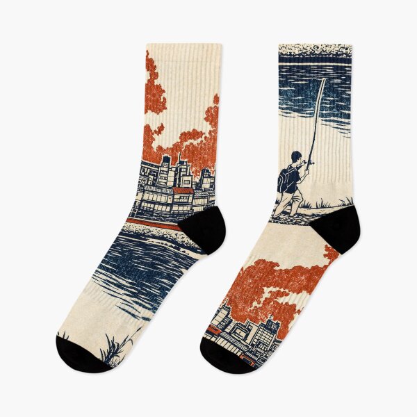 Item preview, Kyoto Riverside – Japan Linocut Print designed and sold by JAPANCE STUDIO.