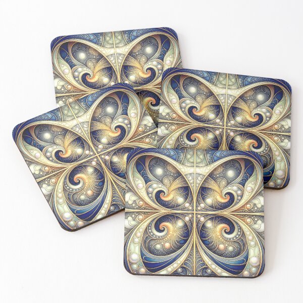 Item preview, Ornate Blue and Gold Art Nouveau Fractal designed and sold by Frackxion.