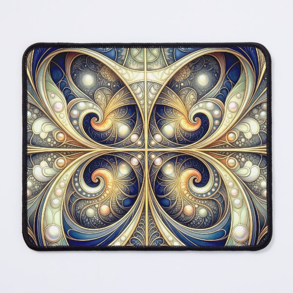 Item preview, Ornate Blue and Gold Art Nouveau Fractal designed and sold by Frackxion.