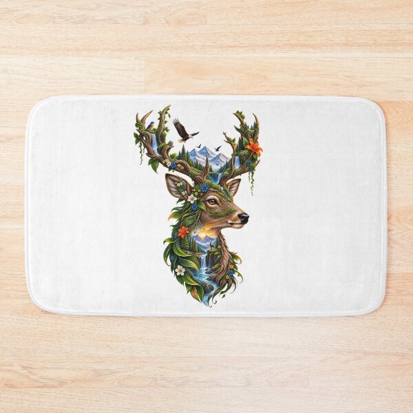 Item preview, Peace Begins Within – Nature Deer Landscape | Wildlife & Mountain Harmony Art designed and sold by ujjawal.