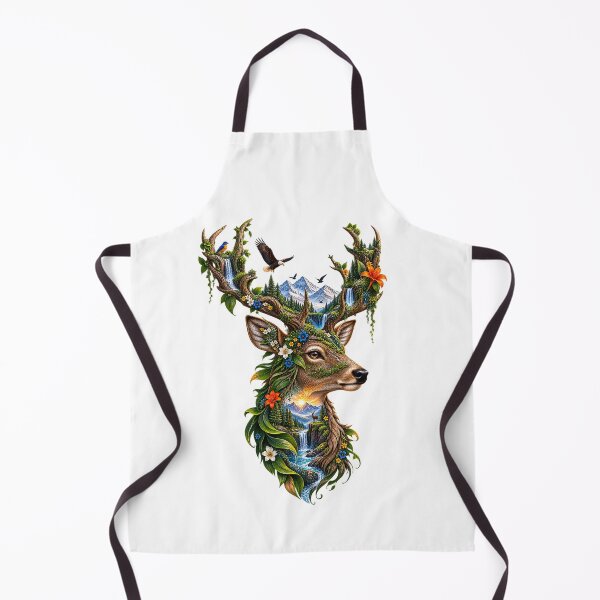 Item preview, Peace Begins Within – Nature Deer Landscape | Wildlife & Mountain Harmony Art designed and sold by ujjawal.
