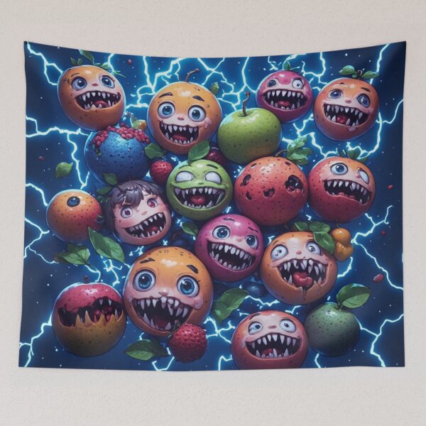 Item preview, Electric Fruit Monsters Storm designed and sold by HappyPrintCo.