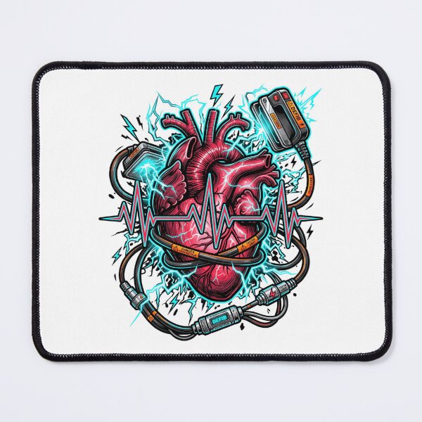 Item preview, Cardiology Anatomical Heart Defibrillator ECG Shock Neon Aesthetic designed and sold by Animer-art1.