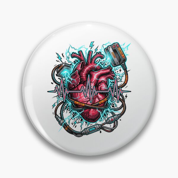 Item preview, Cardiology Anatomical Heart Defibrillator ECG Shock Neon Aesthetic designed and sold by Animer-art1.