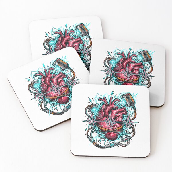 Item preview, Cardiology Anatomical Heart Defibrillator ECG Shock Neon Aesthetic designed and sold by Animer-art1.