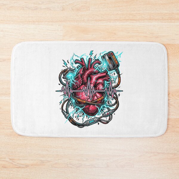 Item preview, Cardiology Anatomical Heart Defibrillator ECG Shock Neon Aesthetic designed and sold by Animer-art1.