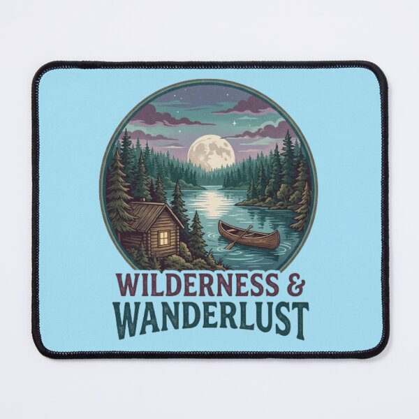 Item preview, Wilderness & Wanderlust – Cabin Lake Moon Artwork designed and sold by Dogandesighn.