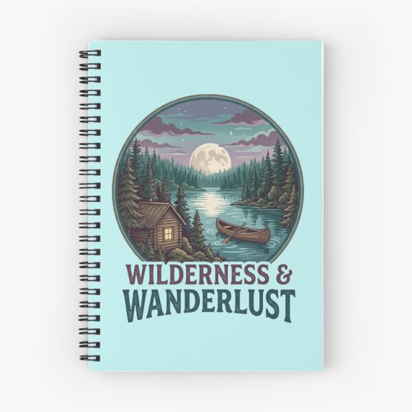 Item preview, Wilderness & Wanderlust – Cabin Lake Moon Artwork designed and sold by Dogandesighn.