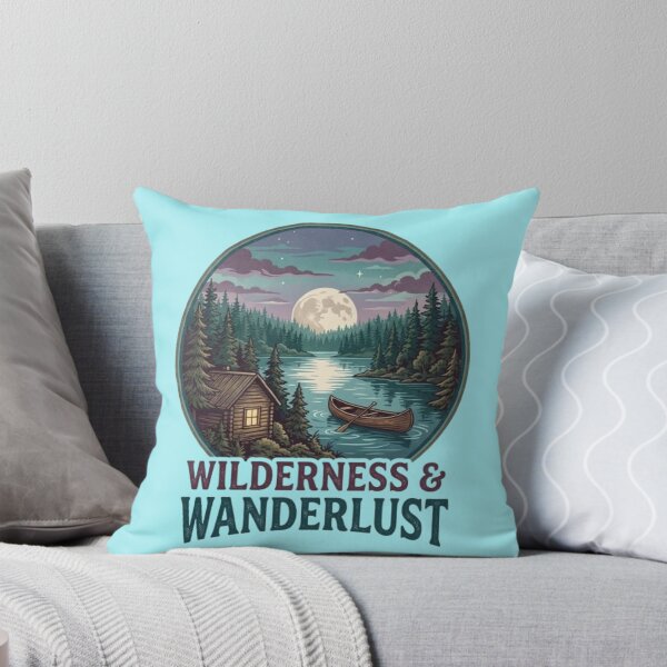 Item preview, Wilderness & Wanderlust – Cabin Lake Moon Artwork designed and sold by Dogandesighn.