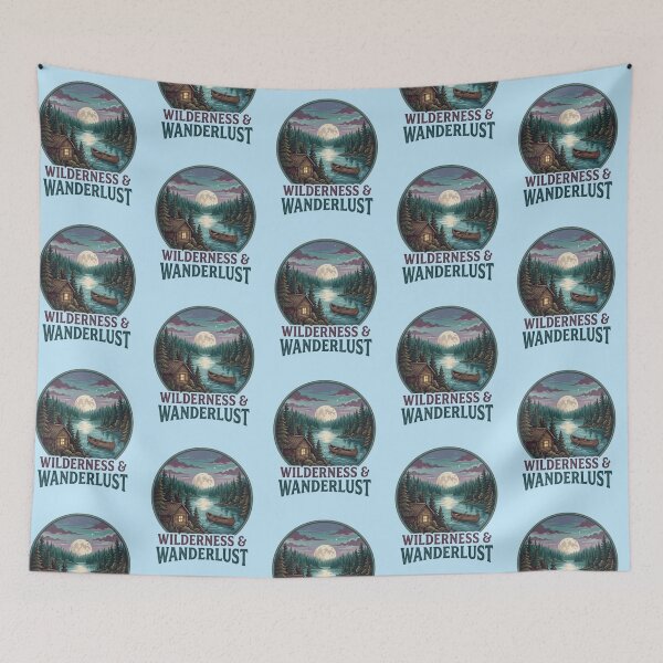 Item preview, Wilderness & Wanderlust – Cabin Lake Moon Artwork designed and sold by Dogandesighn.