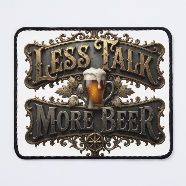 Item preview, Stylish LESS TALK MORE BEER Text Design designed and sold by dazzlemakers.
