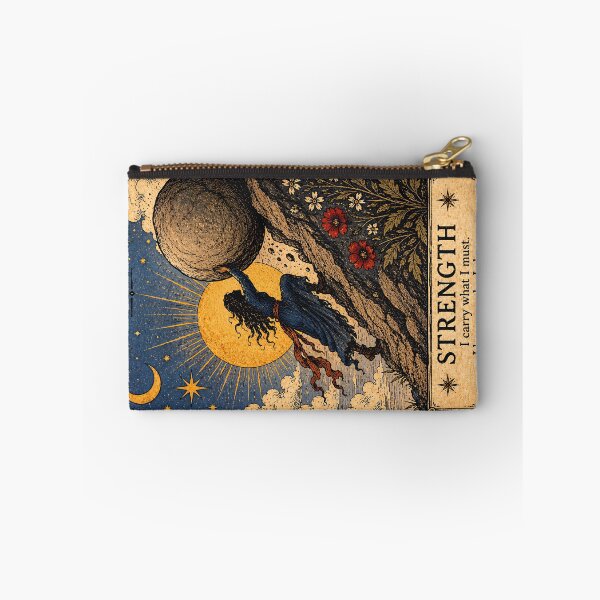 Item preview, Strength Tarot Card – Woman Resilience & Perseverance Illustration designed and sold by ArcanaAbsolute.