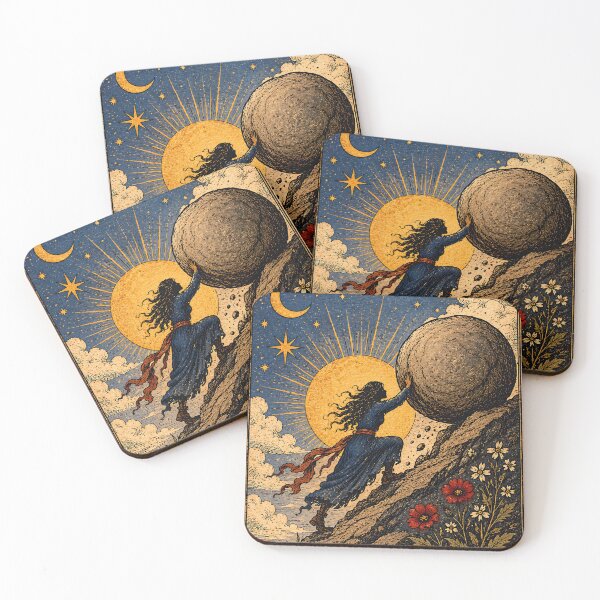 Item preview, Strength Tarot Card – Woman Resilience & Perseverance Illustration designed and sold by ArcanaAbsolute.