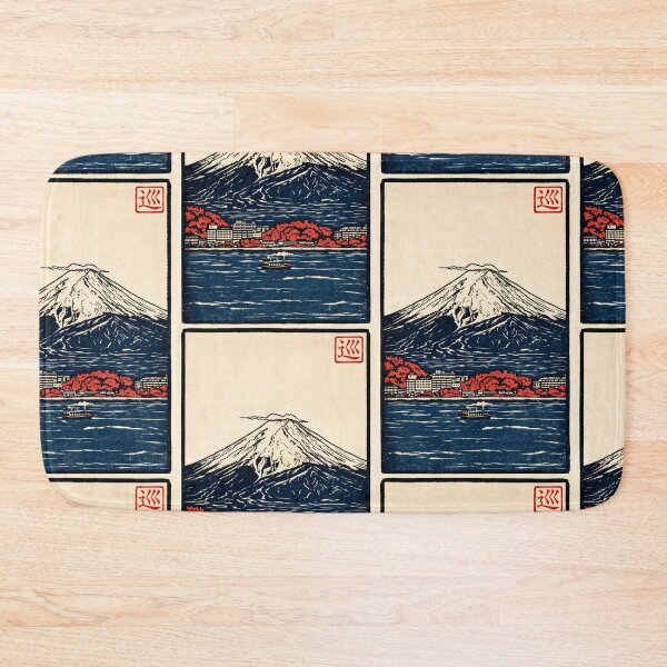 Item preview, Mount Fuji Lake – Japan Linocut Print designed and sold by JAPANCE STUDIO.