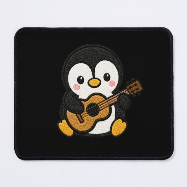 Item preview, Cute Penguin Playing Guitar Kawaii Embroidery Patch designed and sold by ColorSplash123.