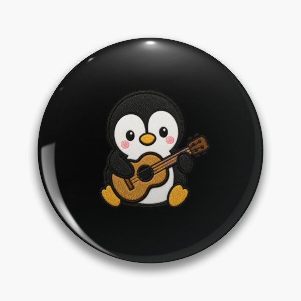 Item preview, Cute Penguin Playing Guitar Kawaii Embroidery Patch designed and sold by ColorSplash123.