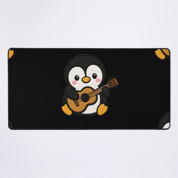 Item preview, Cute Penguin Playing Guitar Kawaii Embroidery Patch designed and sold by ColorSplash123.