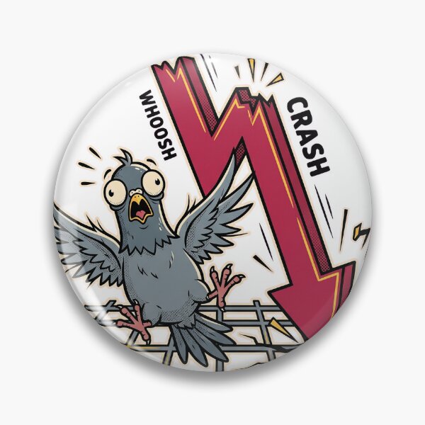 Item preview, Buy High Cry Low Funny Panic Pigeon Stock Market Retro Comic Tee designed and sold by KIDEnia.