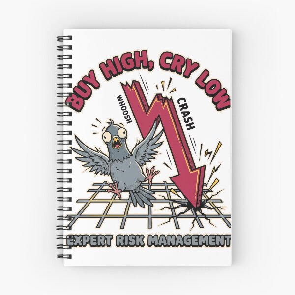 Item preview, Buy High Cry Low Funny Panic Pigeon Stock Market Retro Comic Tee designed and sold by KIDEnia.