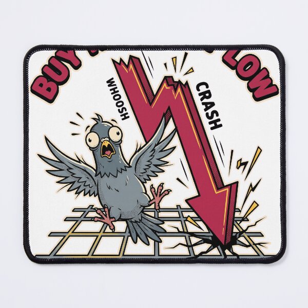 Item preview, Buy High Cry Low Funny Panic Pigeon Stock Market Retro Comic Tee designed and sold by KIDEnia.