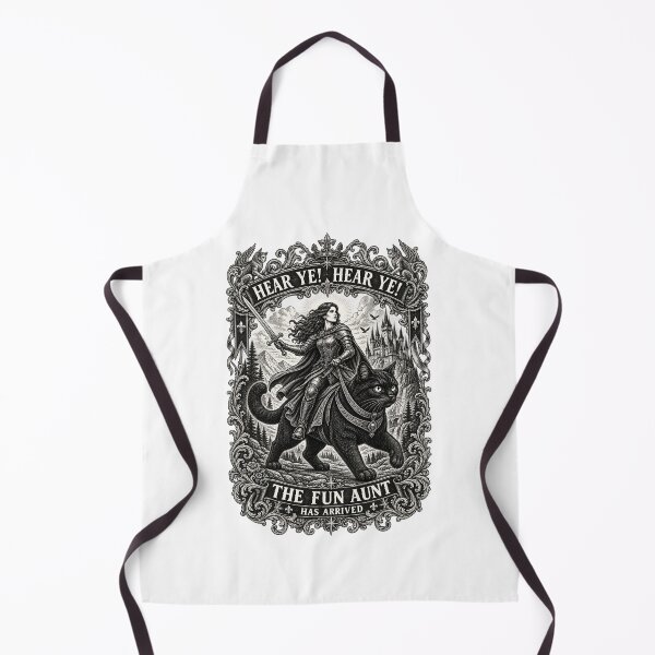 Item preview, Fun Aunt Knight Riding Black Cat Shirt Hear Ye Fun Aunt Has Arrived Sweatshirt Funny Auntie Cat Meme T-Shirt designed and sold by LessIsLoud.