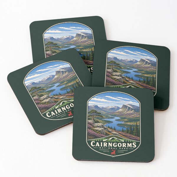 Item preview, Cairngorms National Park Vintage Travel Poster Badge designed and sold by NewNomads.