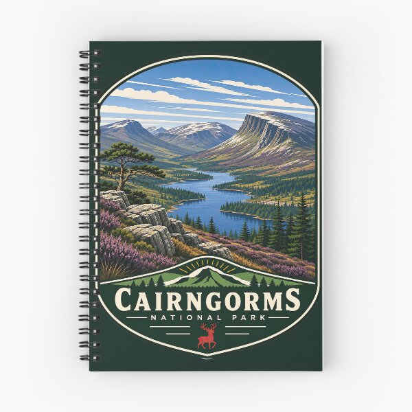 Item preview, Cairngorms National Park Vintage Travel Poster Badge designed and sold by NewNomads.
