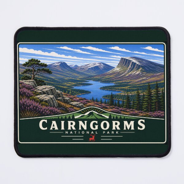 Item preview, Cairngorms National Park Vintage Travel Poster Badge designed and sold by NewNomads.